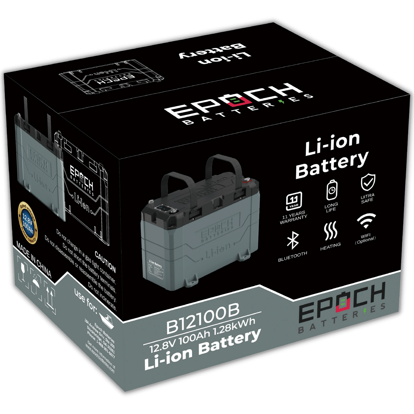 Epoch 12v 100ah - Ip67 Heated Bluetooth