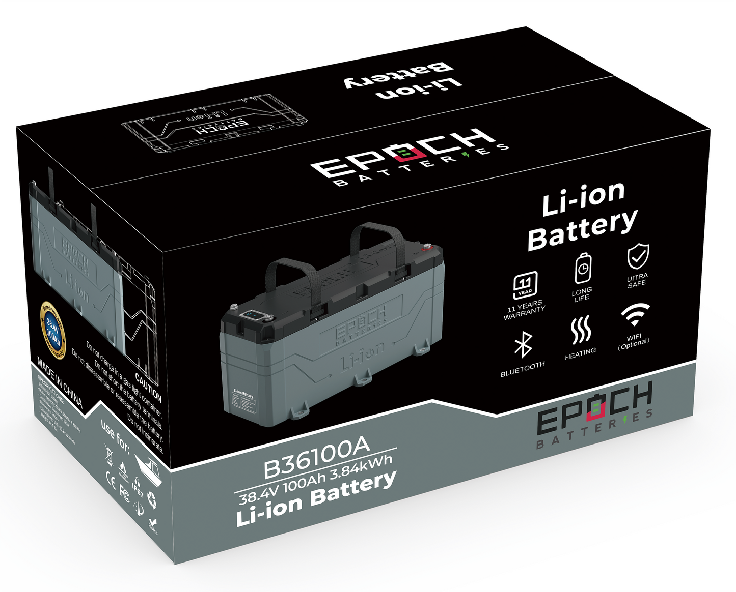 Epoch 36v 100ah  - Ip67 Heated Bluetooth