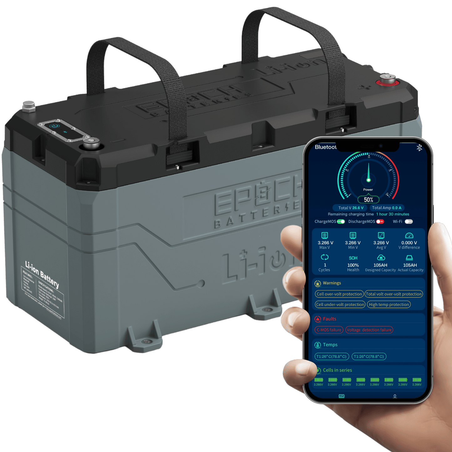 Epoch 36v 50ah  - Ip67 Heated Bluetooth